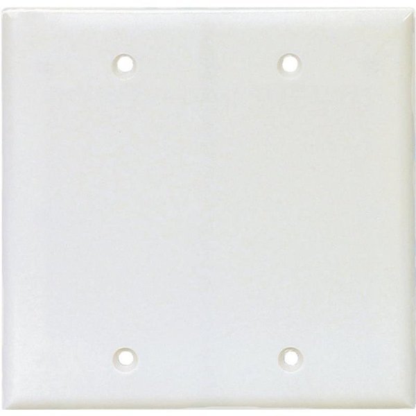 Eaton Wiring Devices Wallplate, 8 in L, 14 in W, 2 Gang, Polycarbonate, White, HighGloss, Box Mounting PJ23W